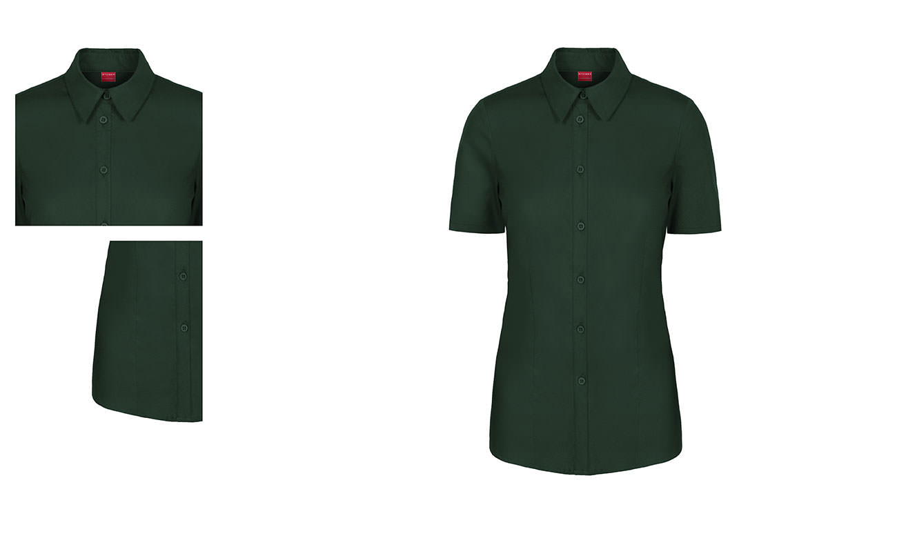 Hemden-Blusen Kurzarm mit Stretch ST-521 Dunkelgrün Herren