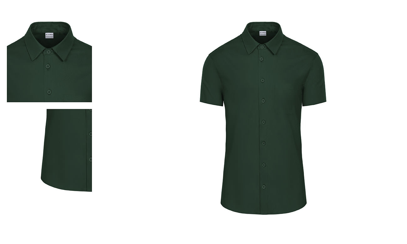 Hemden-Blusen Kurzarm mit Stretch ST-521 Dunkelgrün Damen