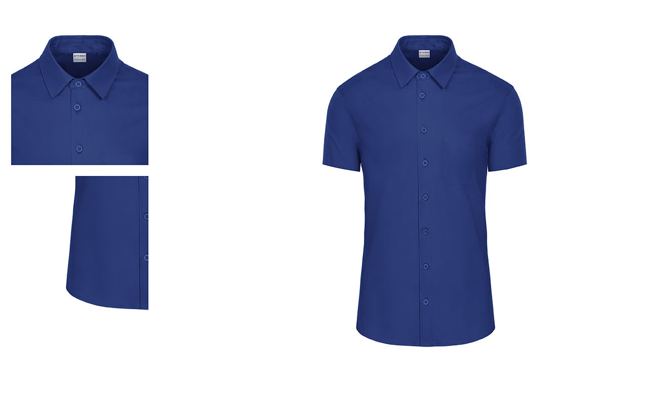 Hemden-Blusen Kurzarm mit Stretch ST-521 Royalblau Damen