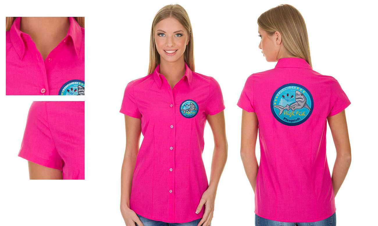 Hemden-Blusen Kurzarm ST-501 Pink Damen
