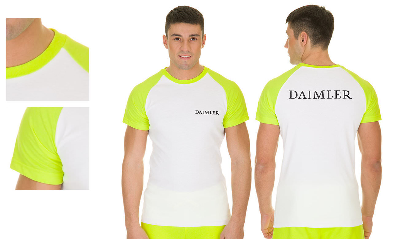 Raglan-Shirts ST-110 Weiss-Neongelb Herren