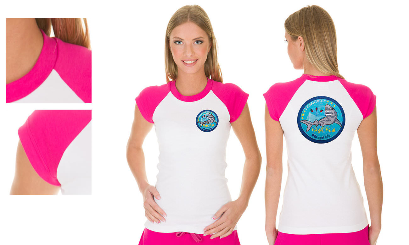Raglan-Shirts ST-110 Weiss-Pink Damen