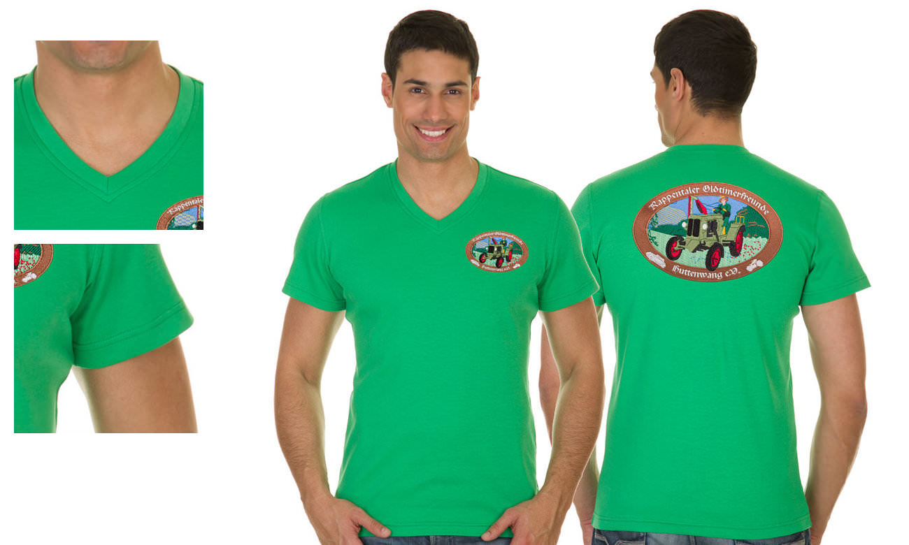 T-Shirts V-Ausschnitt Kurzarm ST-105 Kellygrün Herren