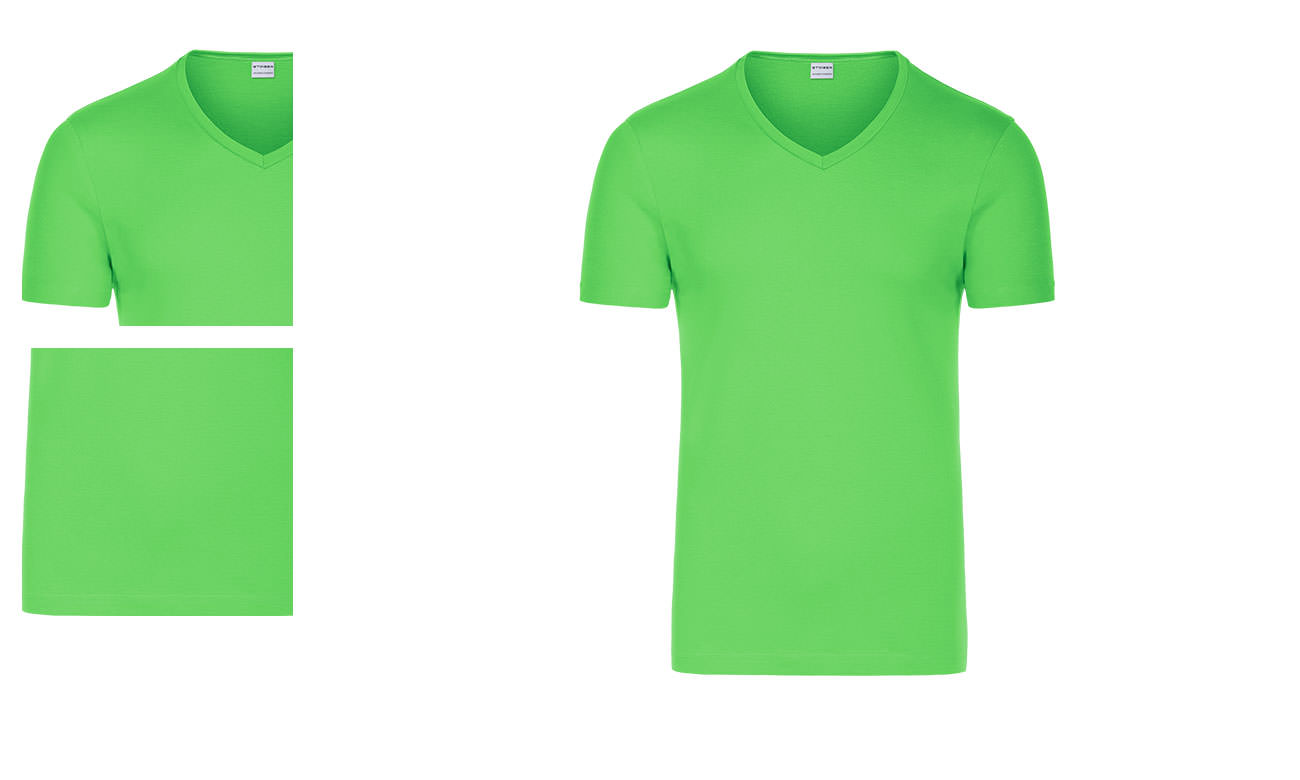 T-Shirts V-Ausschnitt Kurzarm ST-105 Pistaziengrün Herren Fashion