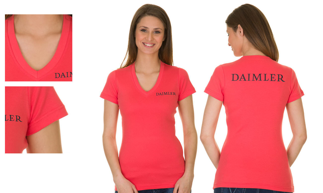 T-Shirts V-Ausschnitt Kurzarm ST-105 Sunset Rot Damen