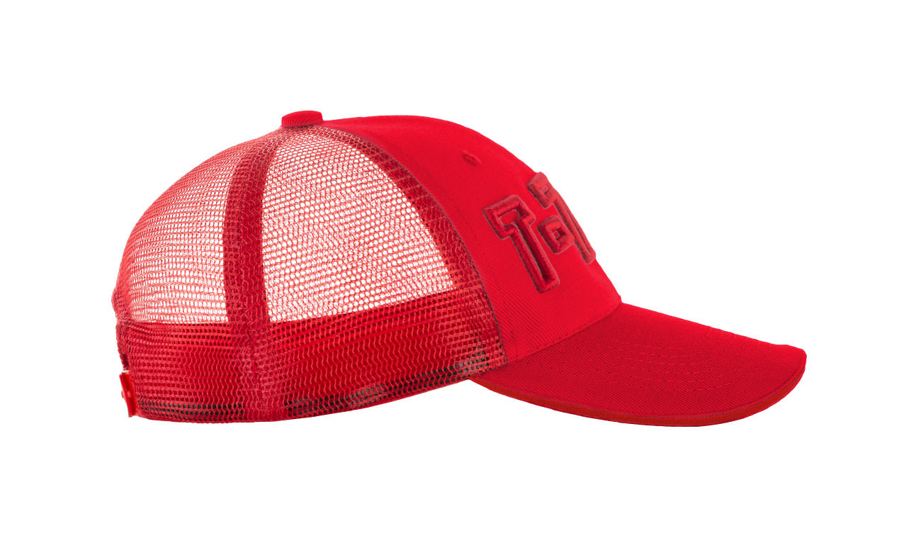 Trucker Caps T-700 Rot-Rot Seitlich Links