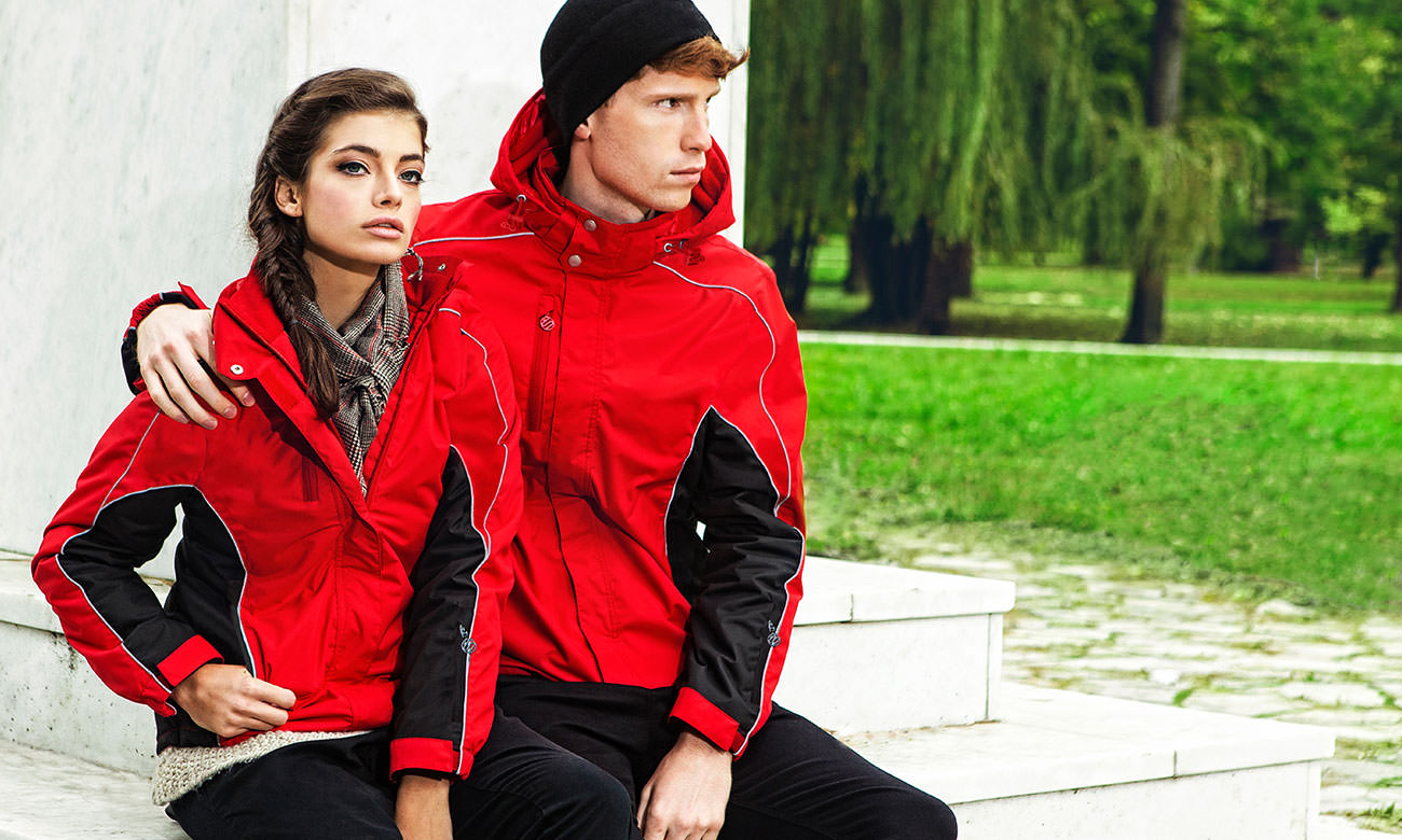 Winter-Jacken ST-451 Rot-Schwarz Fashion
